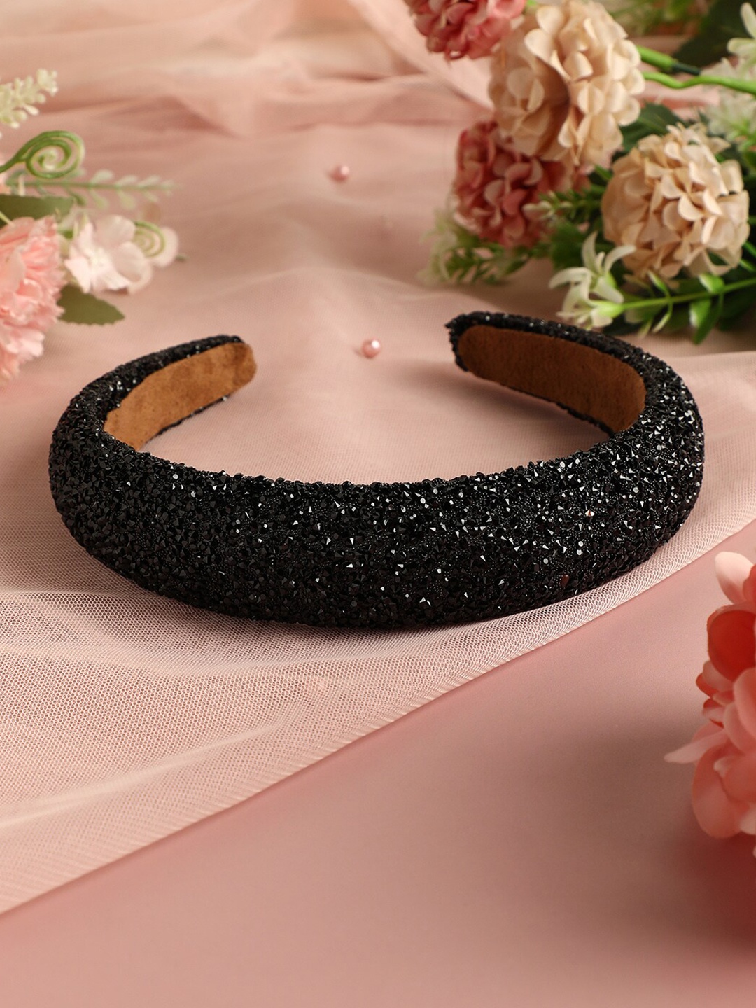 

SOHI Stones Embellished Hairband, Black