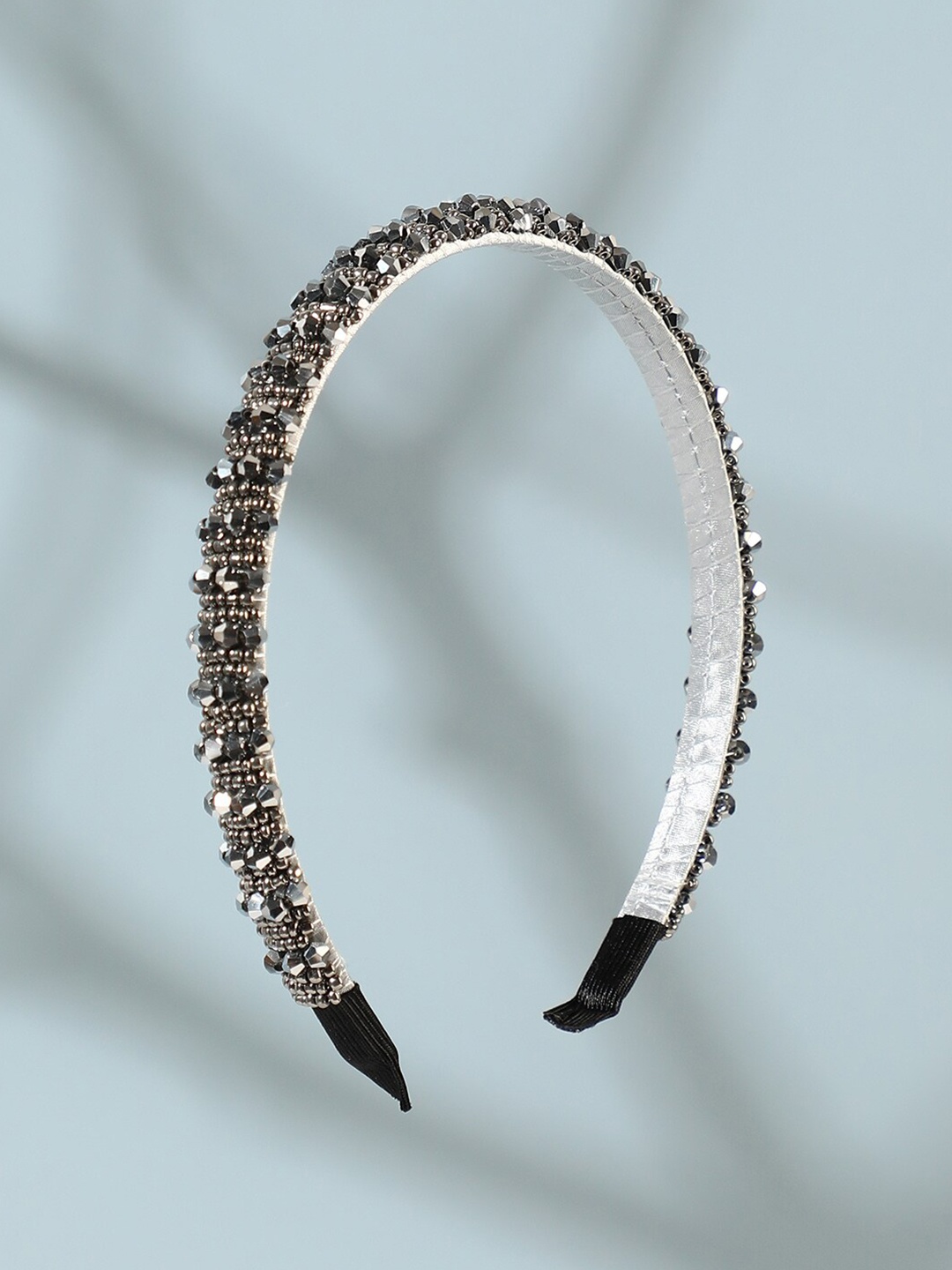 

SOHI Beads & Stones Embellished Hairband, Grey
