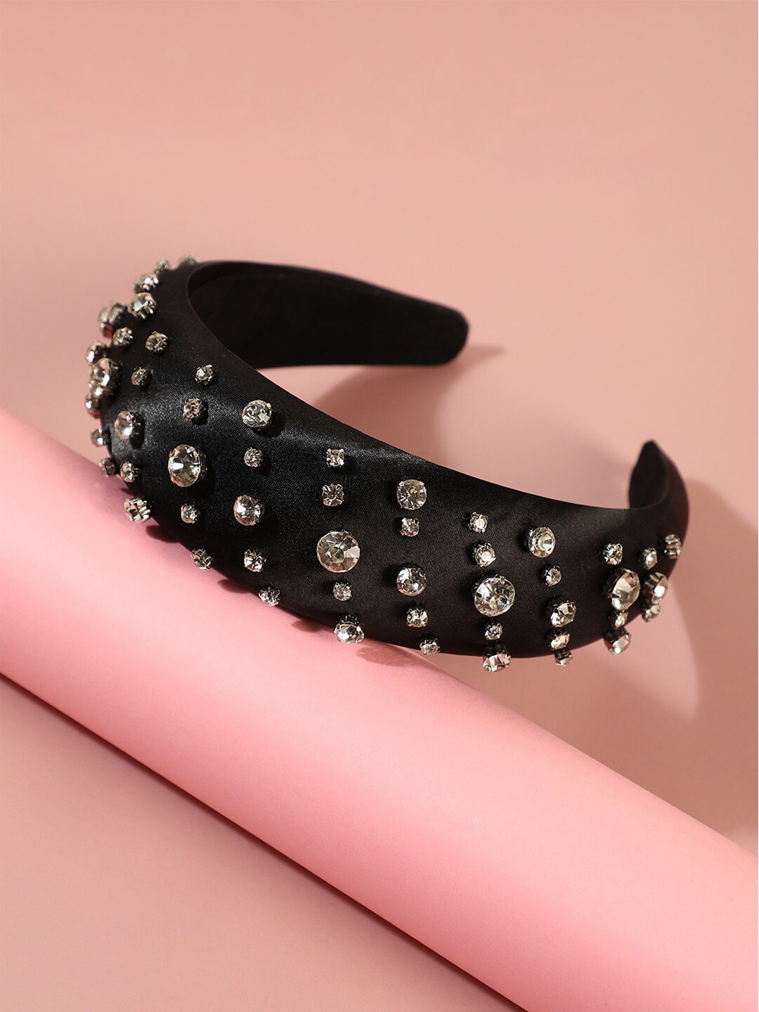 SOHI Women Embellished Hairband, Black