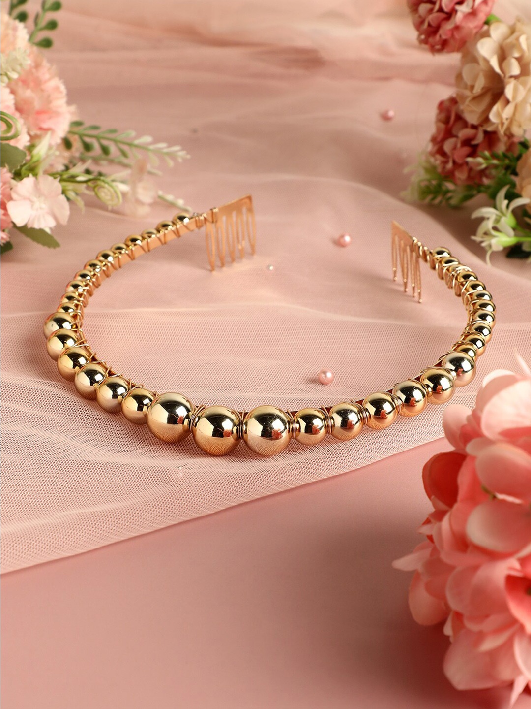

SOHI Women Embellished Hairband, Gold