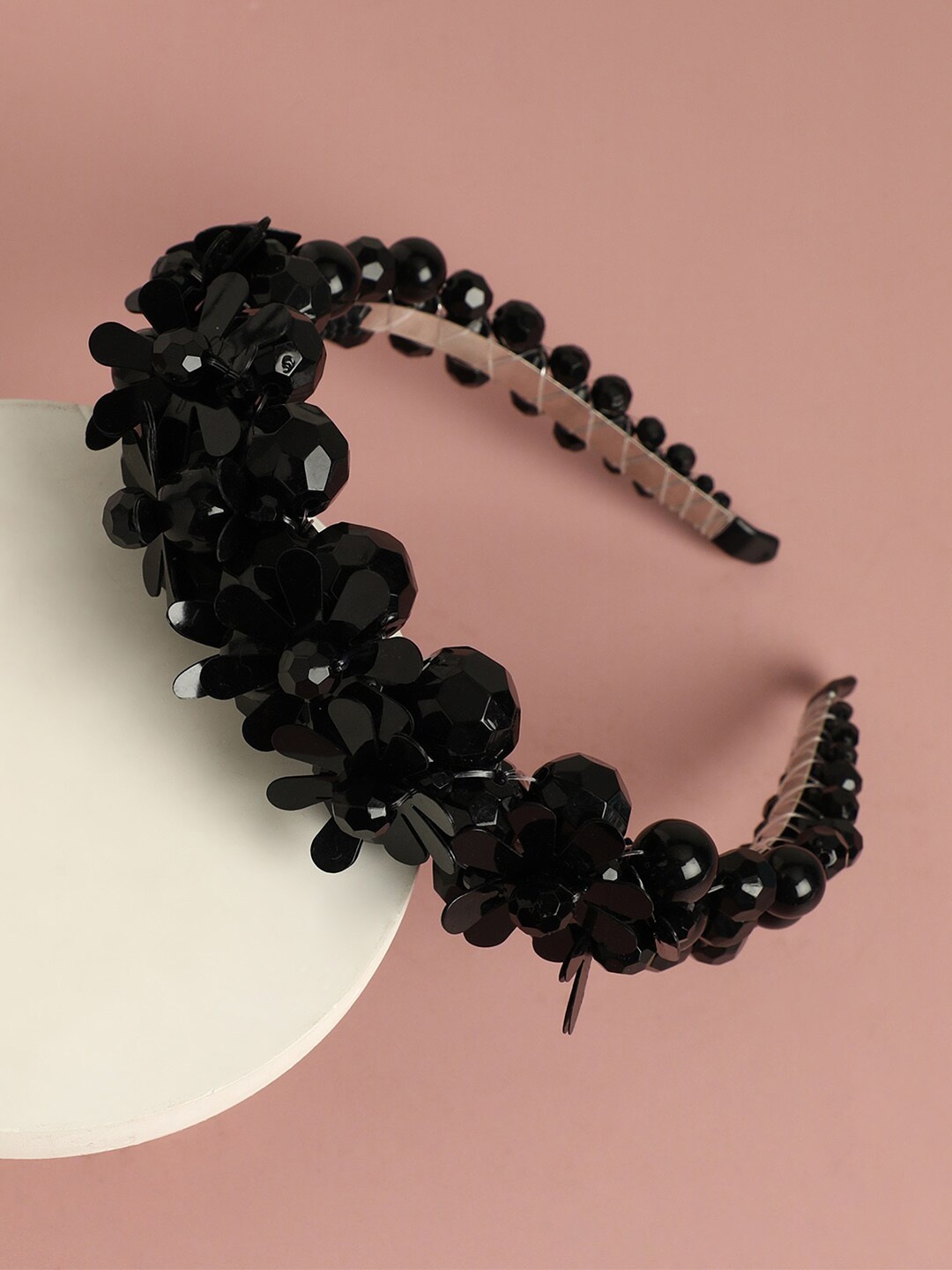 SOHI Women Beaded Hairband, Black