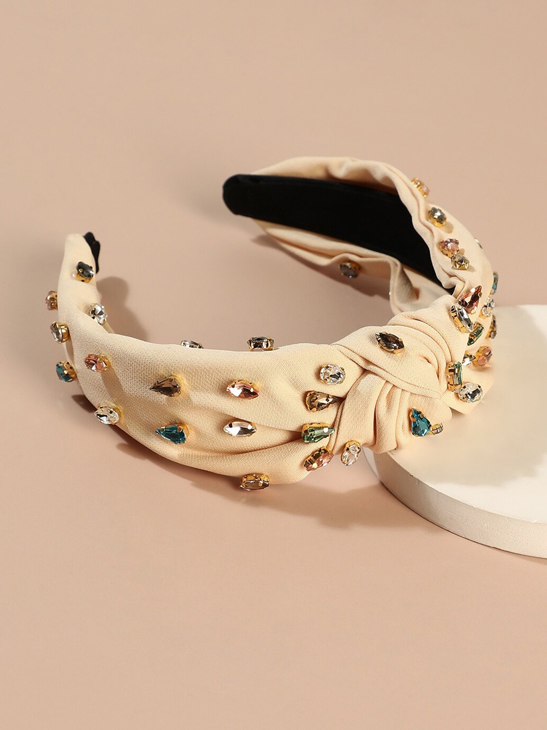 

SOHI Women Embellished Hairband, Cream