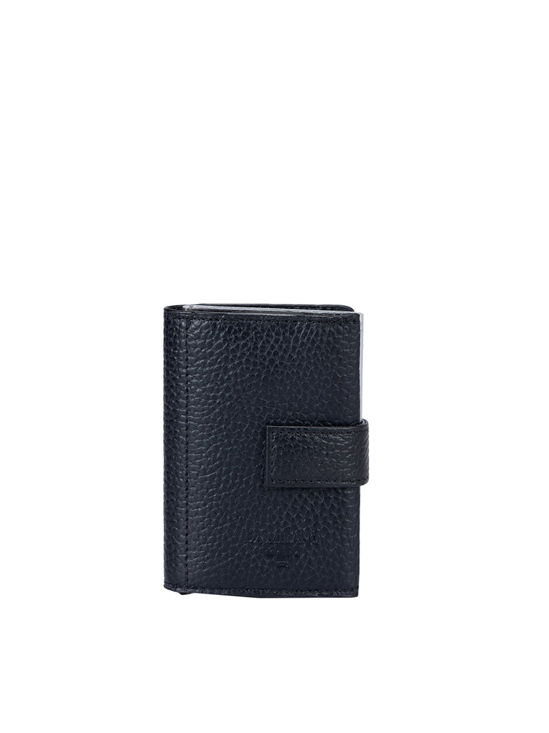 

Da Milano Women Textured Leather Three Fold Wallet, Black