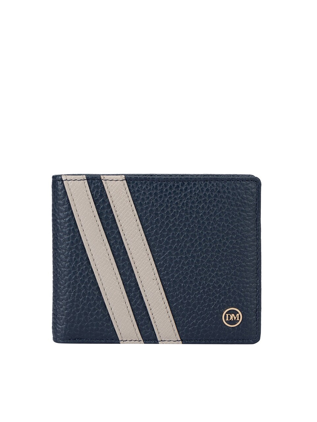 

Da Milano Women Textured Leather Two Fold Wallet, Blue