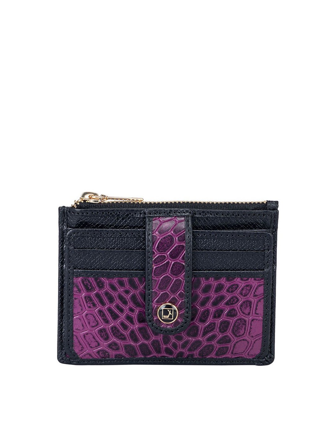 

Da Milano Women Textured Leather Money Clip, Purple