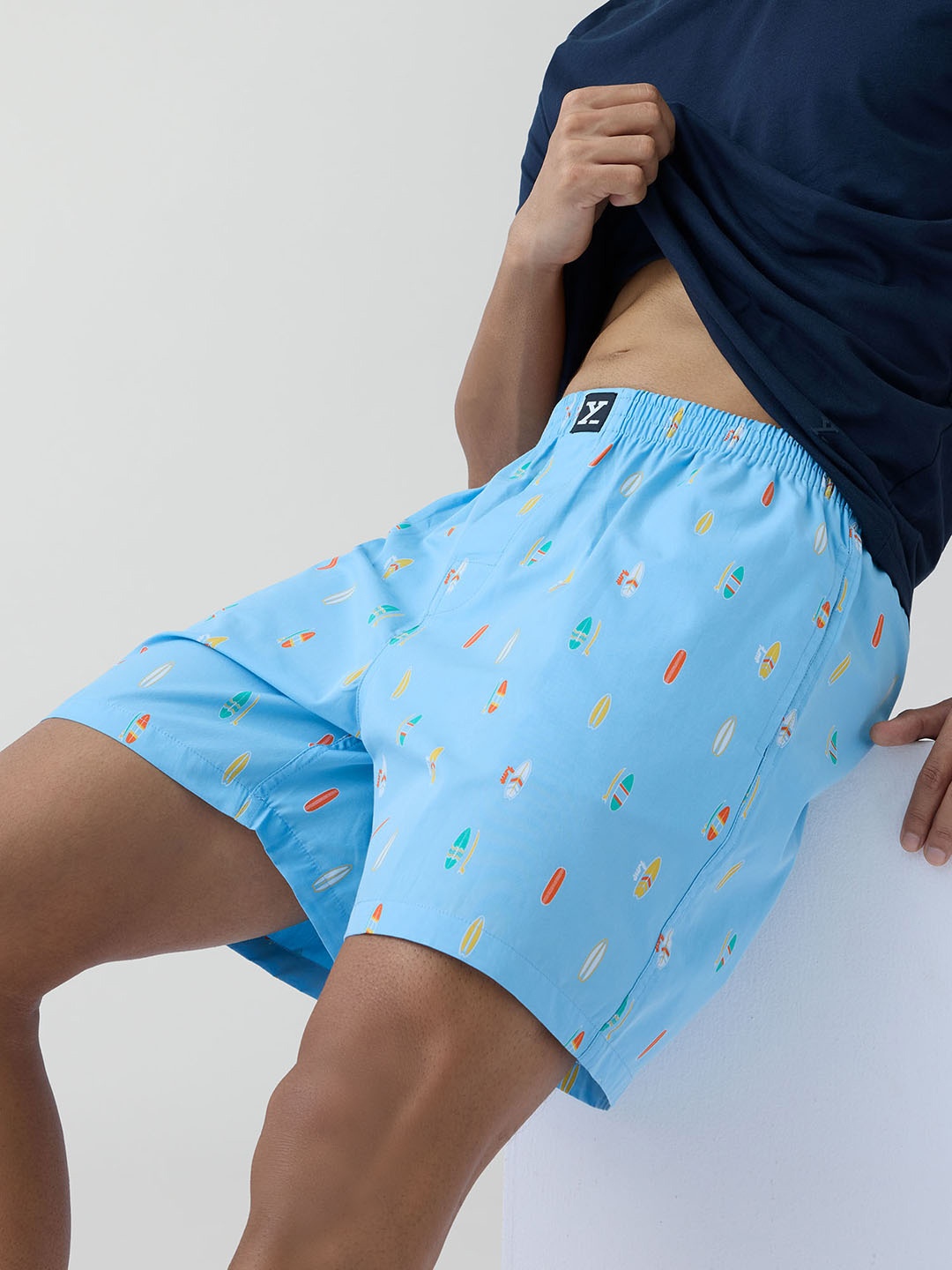 

XYXX Men Convesational Printed Combed Cotton Boxer XYBOX85, Blue
