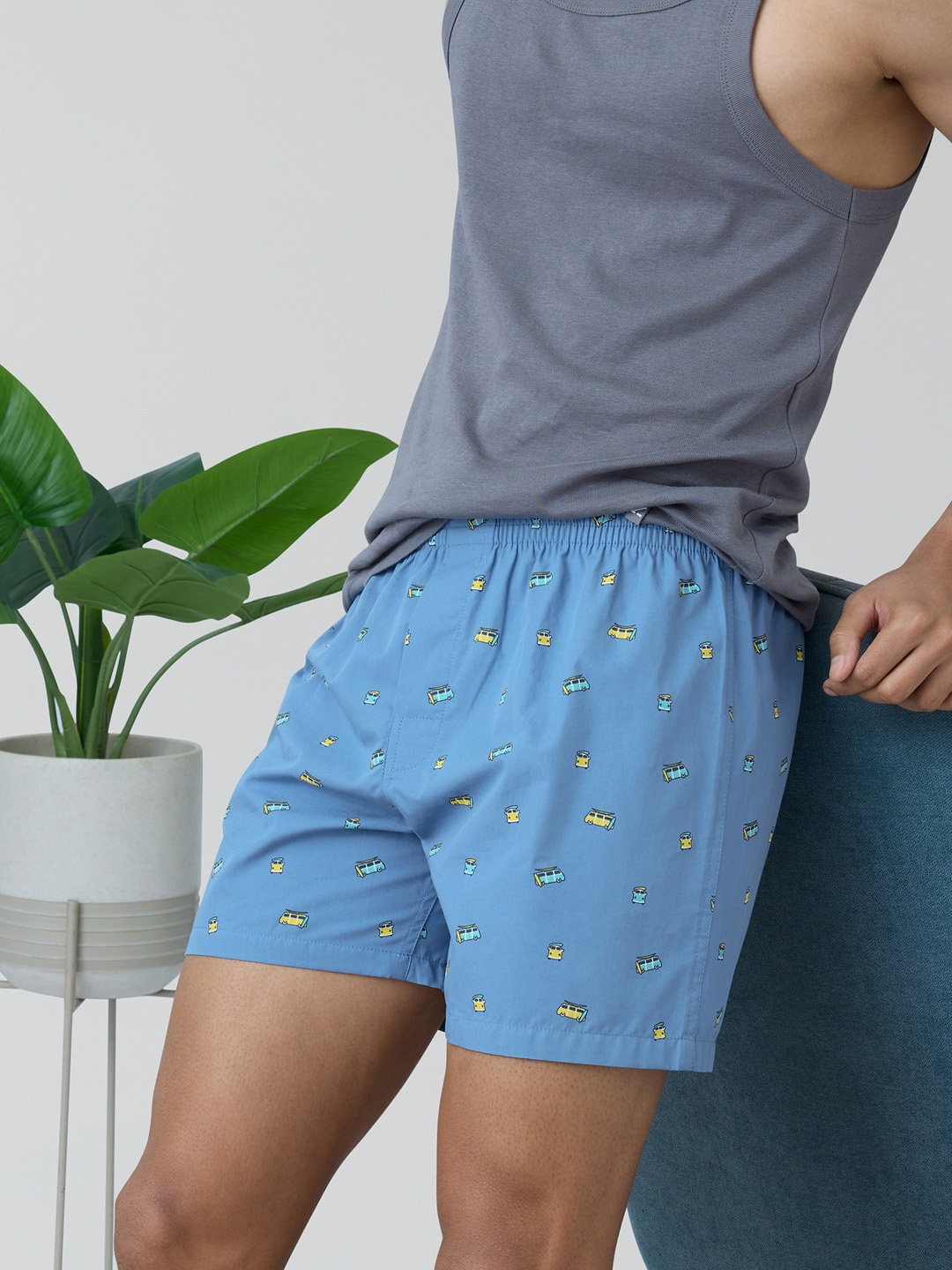 

XYXX Men Printed Pure Cotton Boxers-XYBOX81, Blue