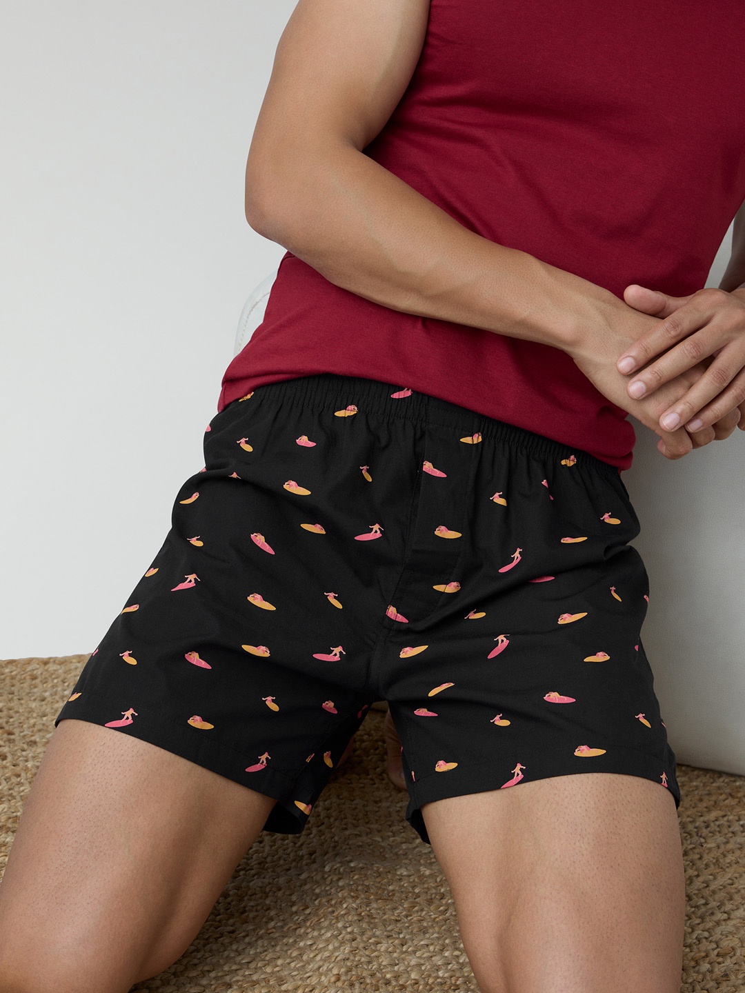 

XYXX Men Printed Combed Cotton Splash Boxers- XYBOX79, Black