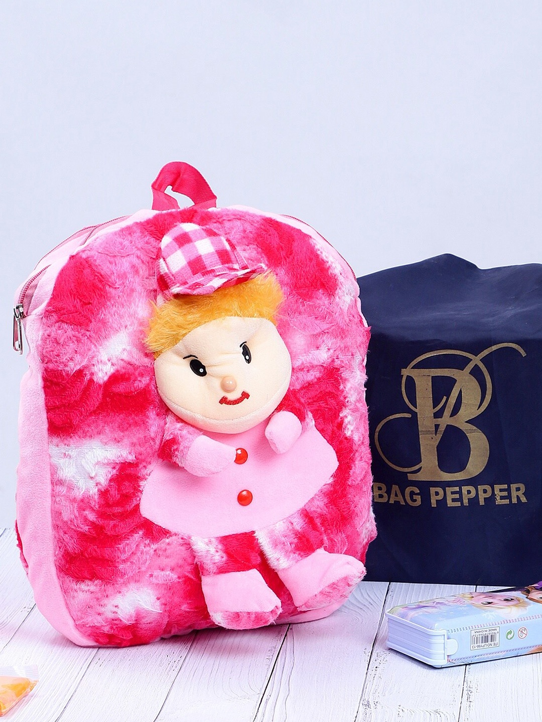 

Bag Pepper Kids Fur Soft Toy Backpack, Pink