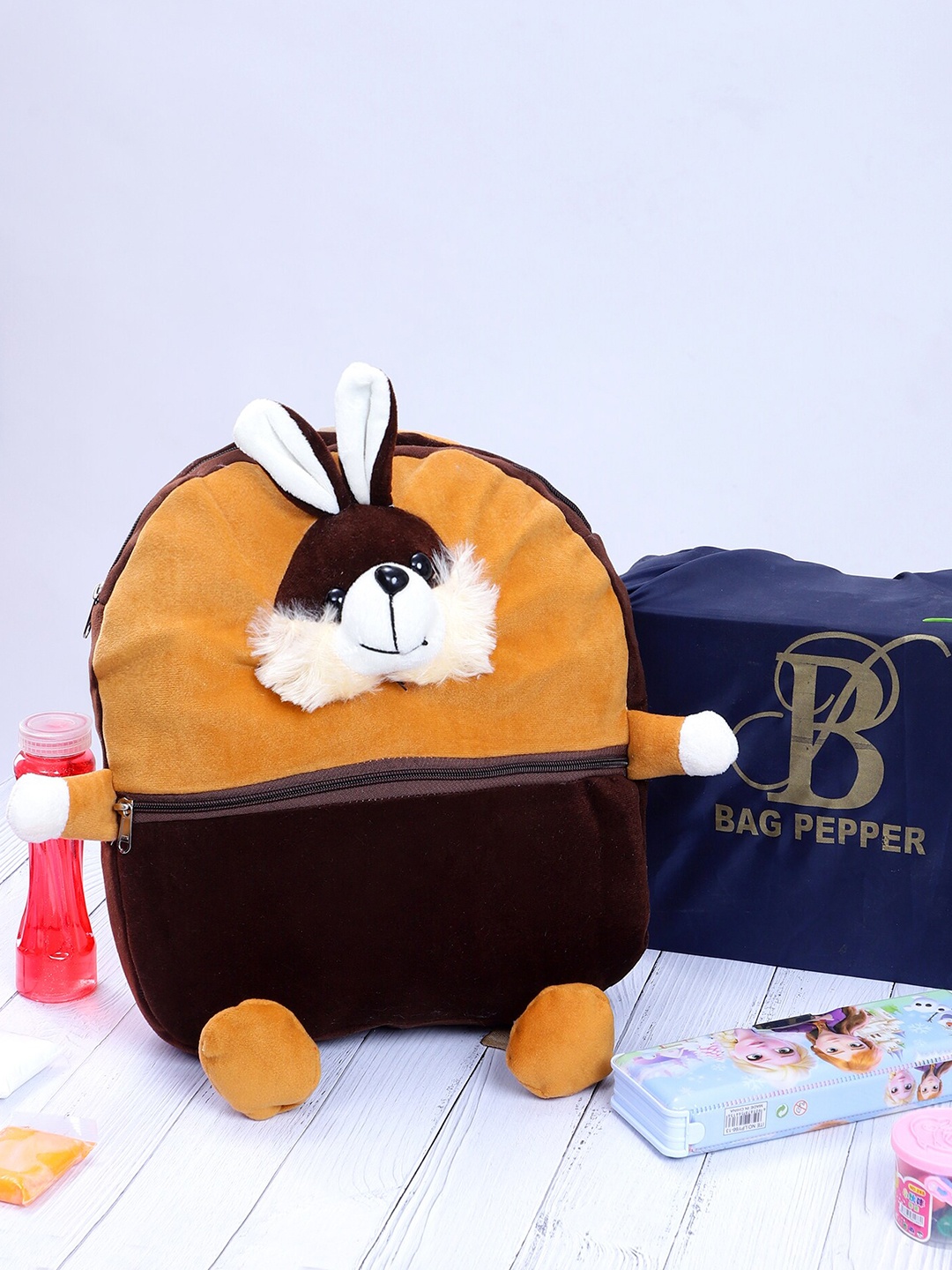 

Bag Pepper Kids Colourblocked Cute Dog Backpack, Brown
