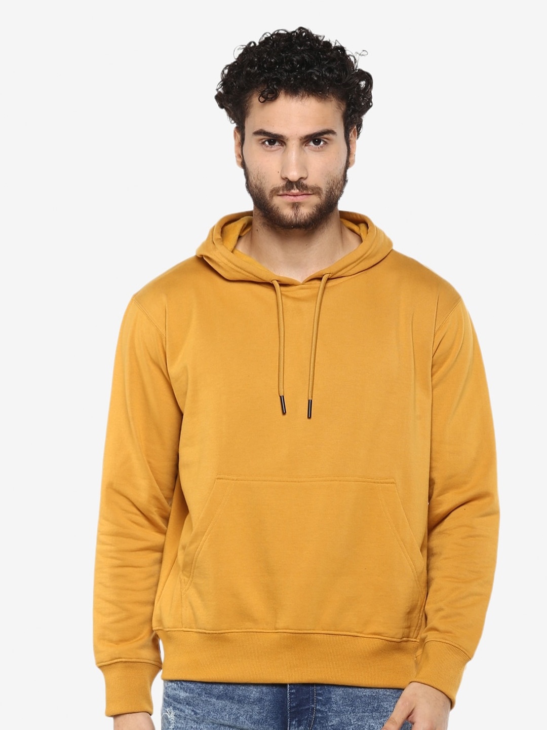 

Alan Jones Men Hooded Pullover Sweatshirt, Mustard