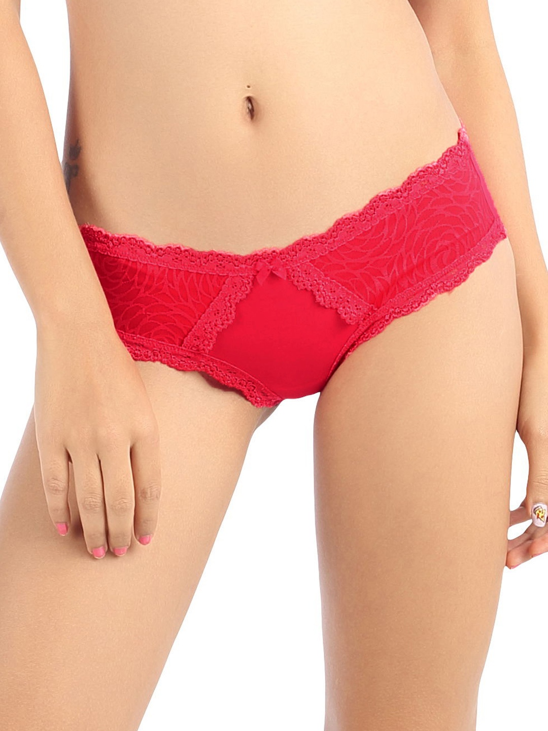 

Candyskin Women Red Lace Bikini Brief, Magenta