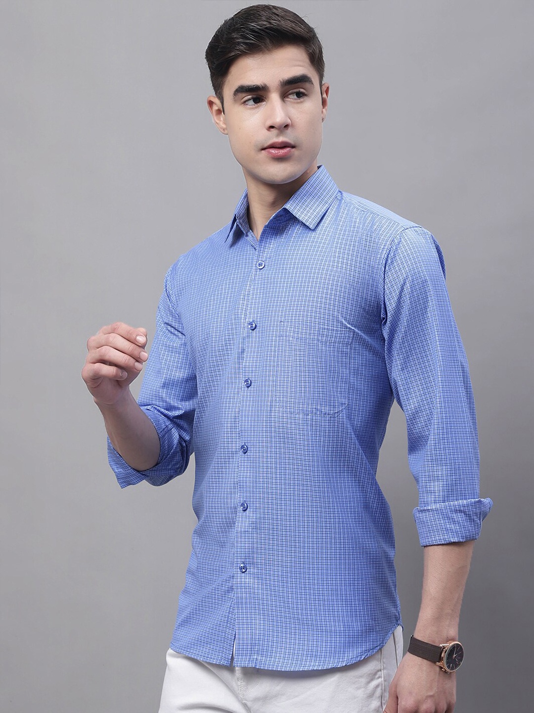 

JAINISH Classic Checked Casual Shirt, Blue