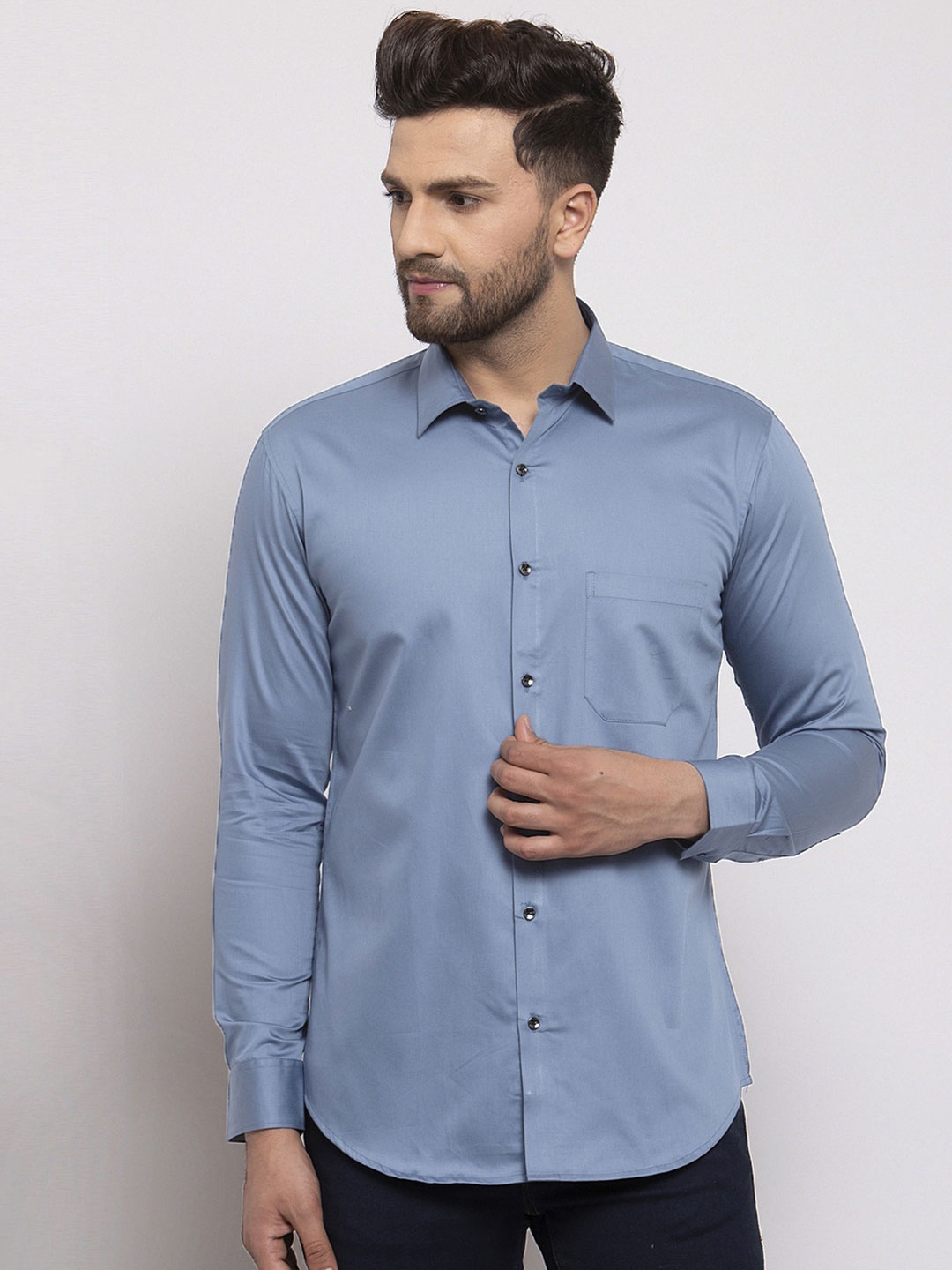 

JAINISH Classic Pure Cotton Casual Shirt, Grey