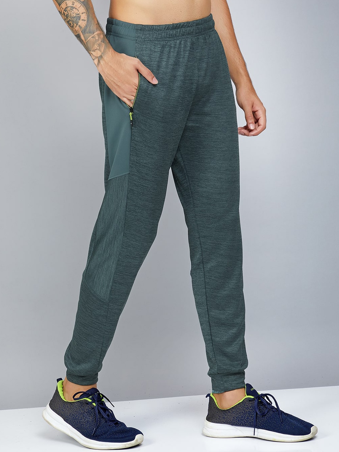 

Technosport Men Slim-Fit Anti-Microbial Joggers, Green