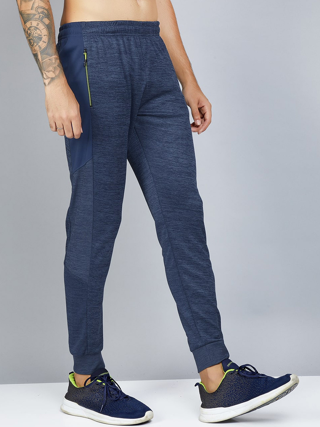 

Technosport Men Slim-Fit Mid Rise Antimicrobial Technology Sports Joggers, Navy blue