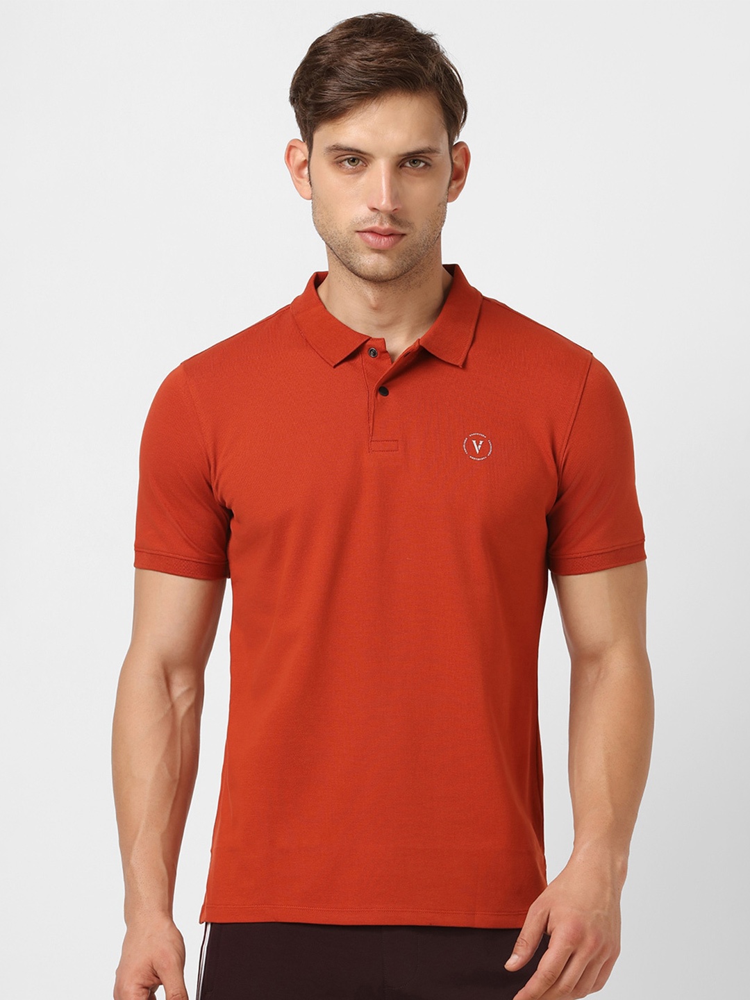 

Van Heusen Flex Polo Collar Short Sleeves T-Shirt, Rust