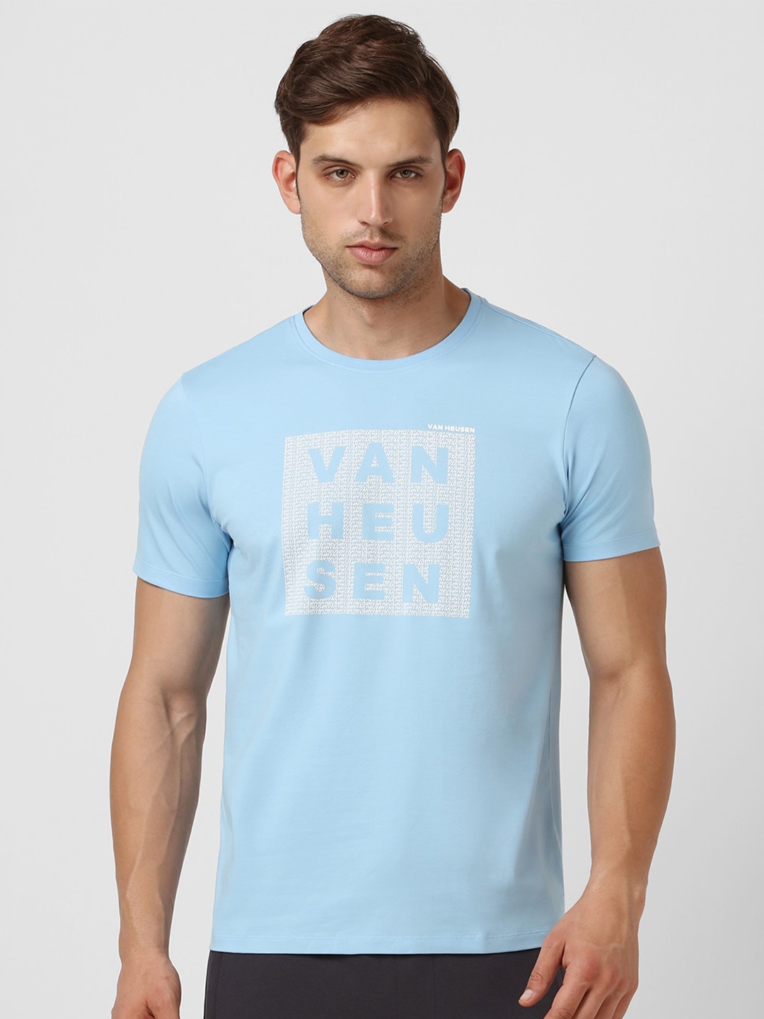 

Van Heusen Flex Graphic Printed Cotton T-shirt, Blue