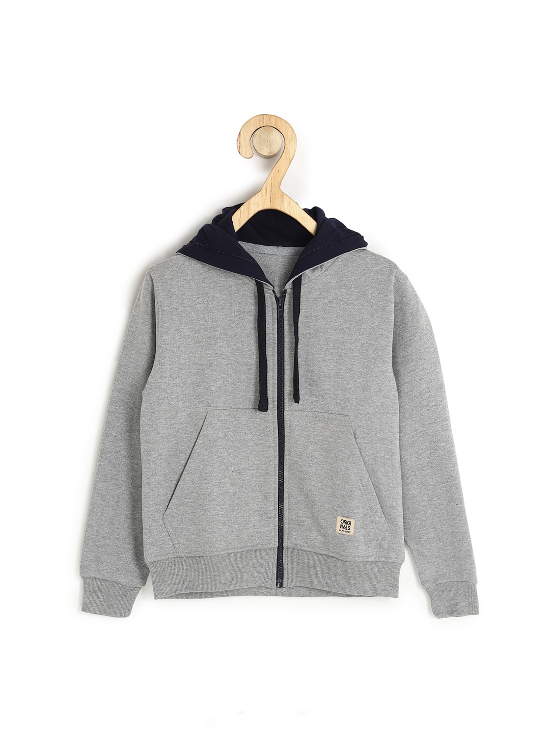 

Alan Jones Boys Front-Open Hooded Sweatshirt, Grey