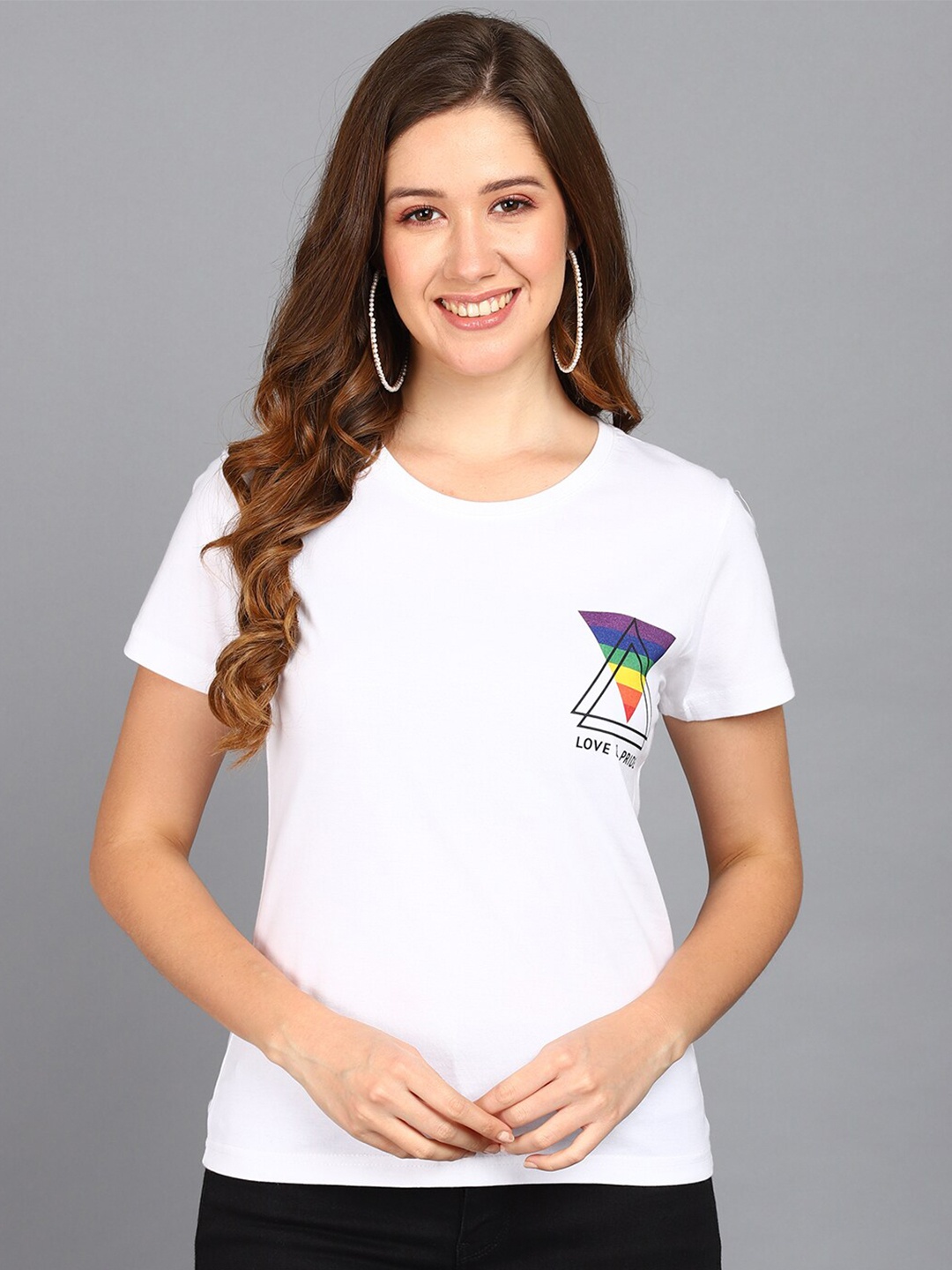

Mast & Harbour Women White Graphic Printed Cotton T-shirt