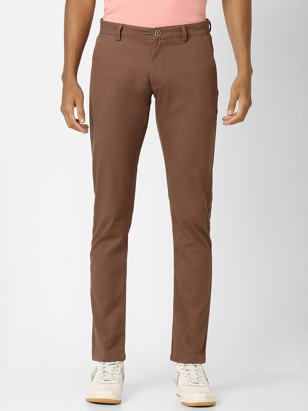 

Peter England Casuals Men Skinny Fit Chinos Trousers, Brown