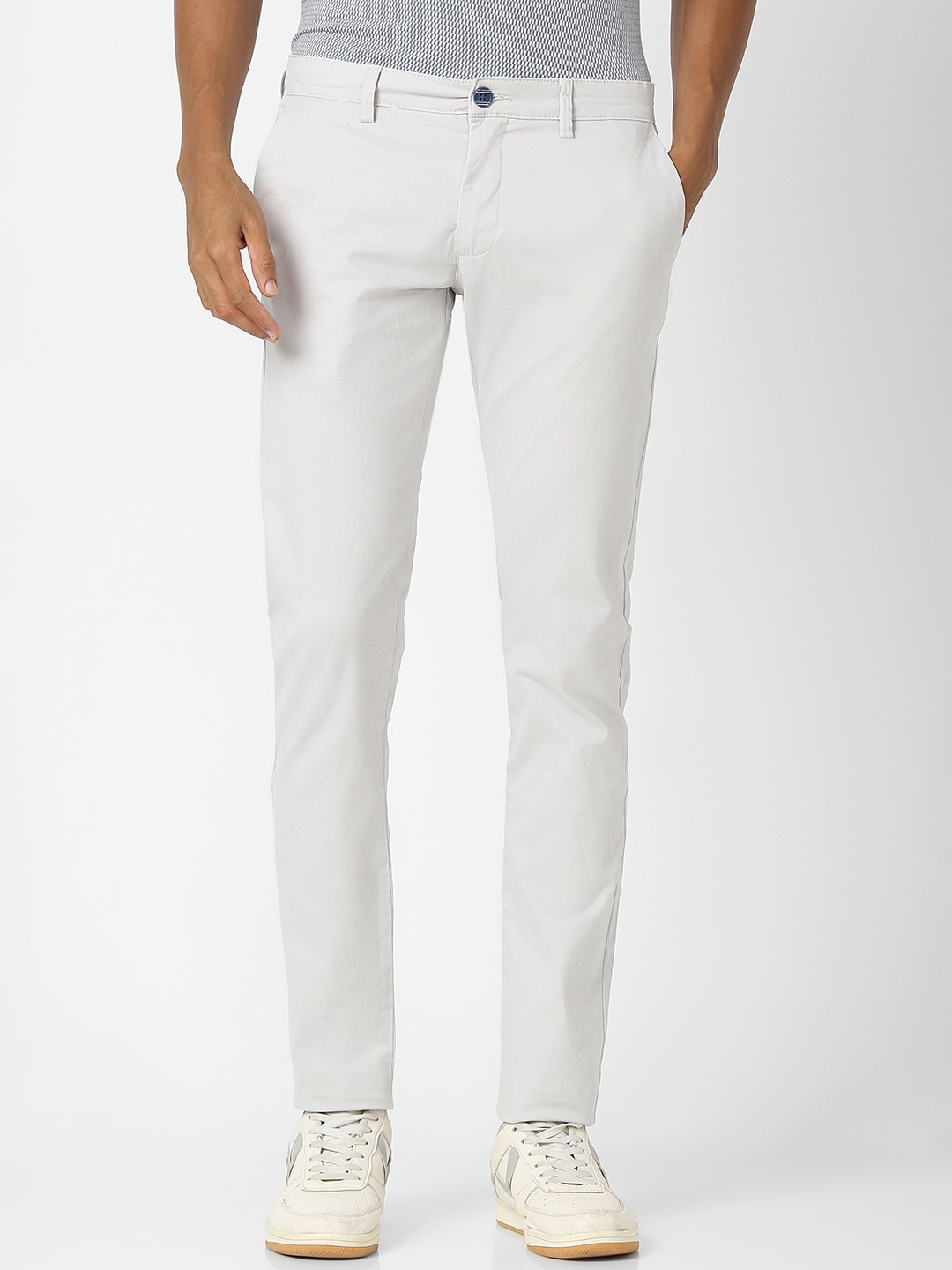 

Peter England Casuals Men Skinny Fit Chinos Trousers, White