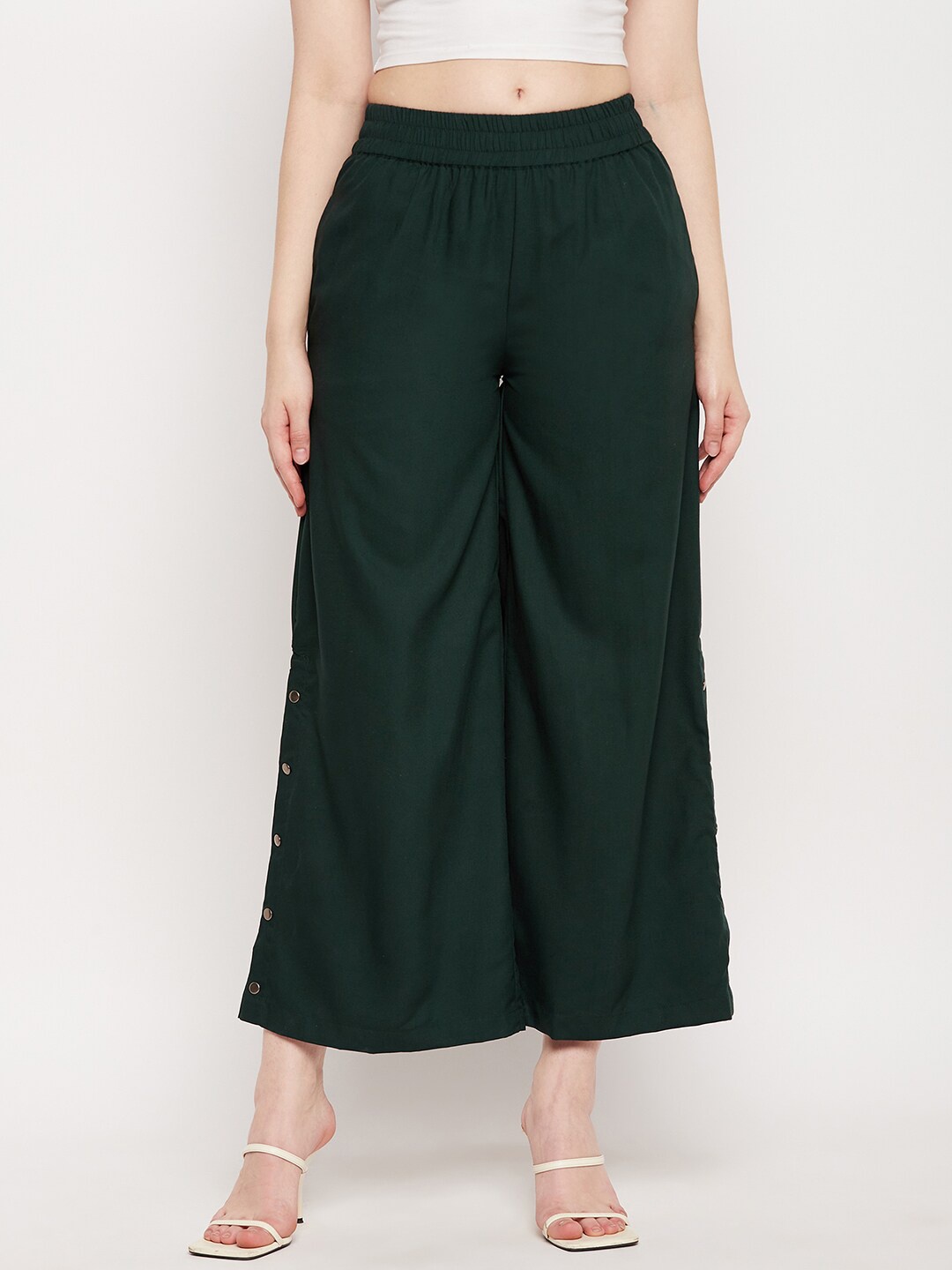 

BRINNS Women Flared Palazzos, Green