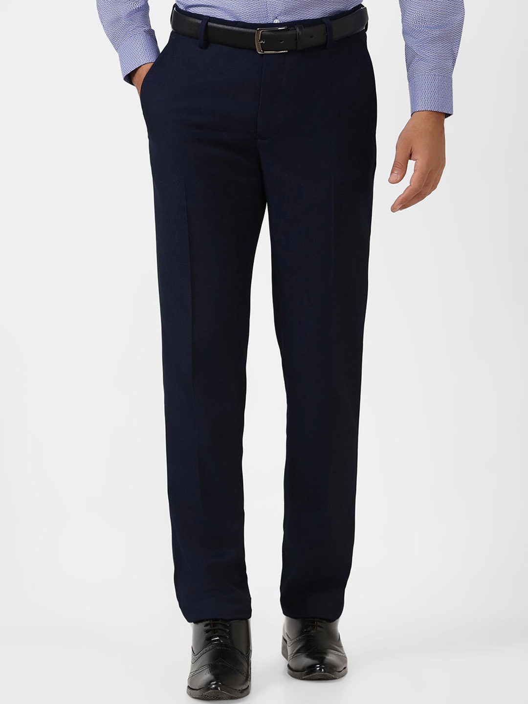 

Peter England Elite Men Slim Fit Formal Trousers, Navy blue