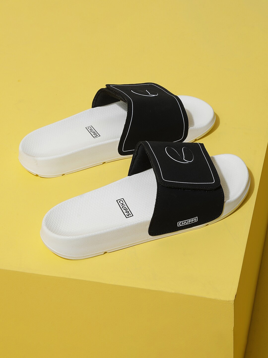 

CHUPPS Men Velcro ErgoX Plus Comfort Slider -Recycled Materials, Black
