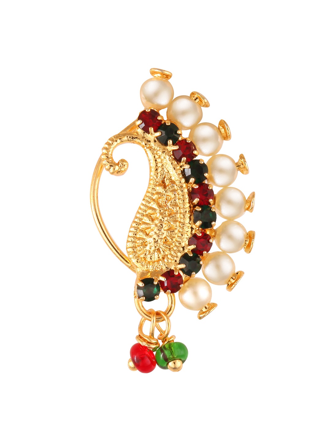 

Vighnaharta Gold-Plated Non Piercing Maharashtrian Nath Nathiya