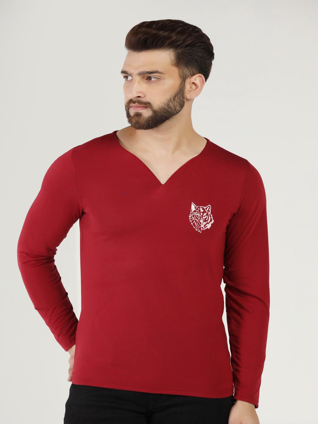 

INKKR V-Neck T-shirt, Red