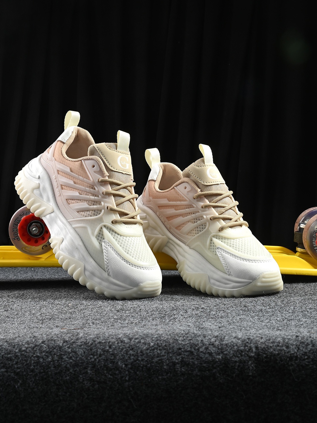

The Roadster Lifestyle Co. Women Cream-Coloured And Beige Walking Sports Shoes