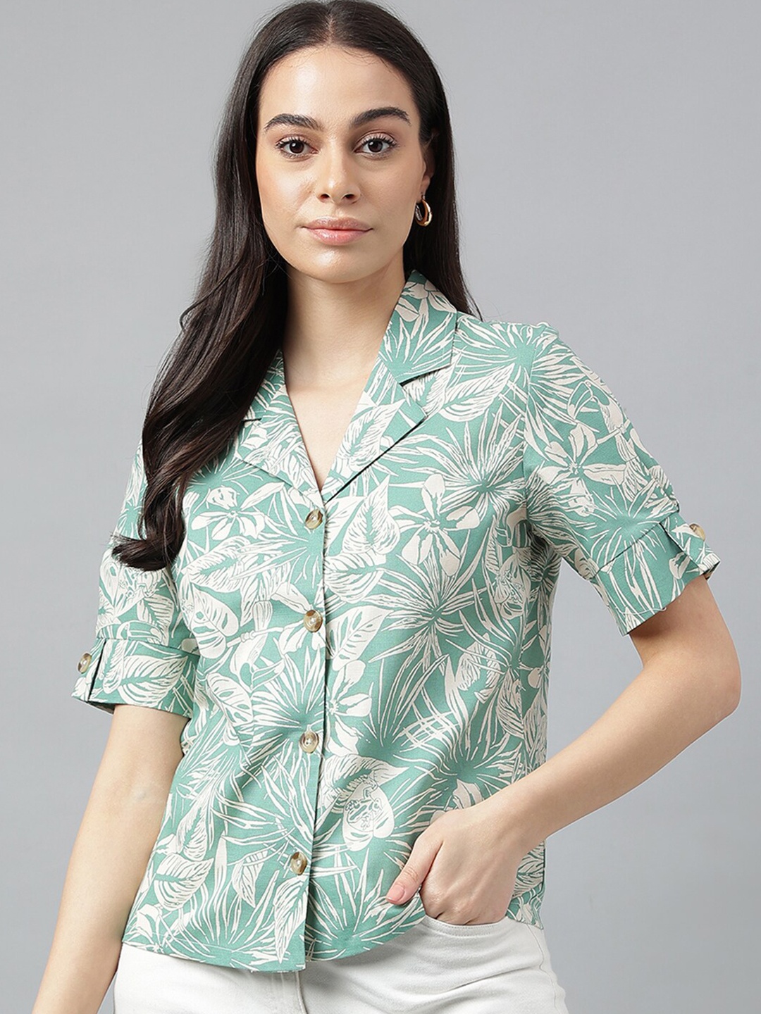 

Hancock Relaxed Floral Printed Formal Shirt, Green