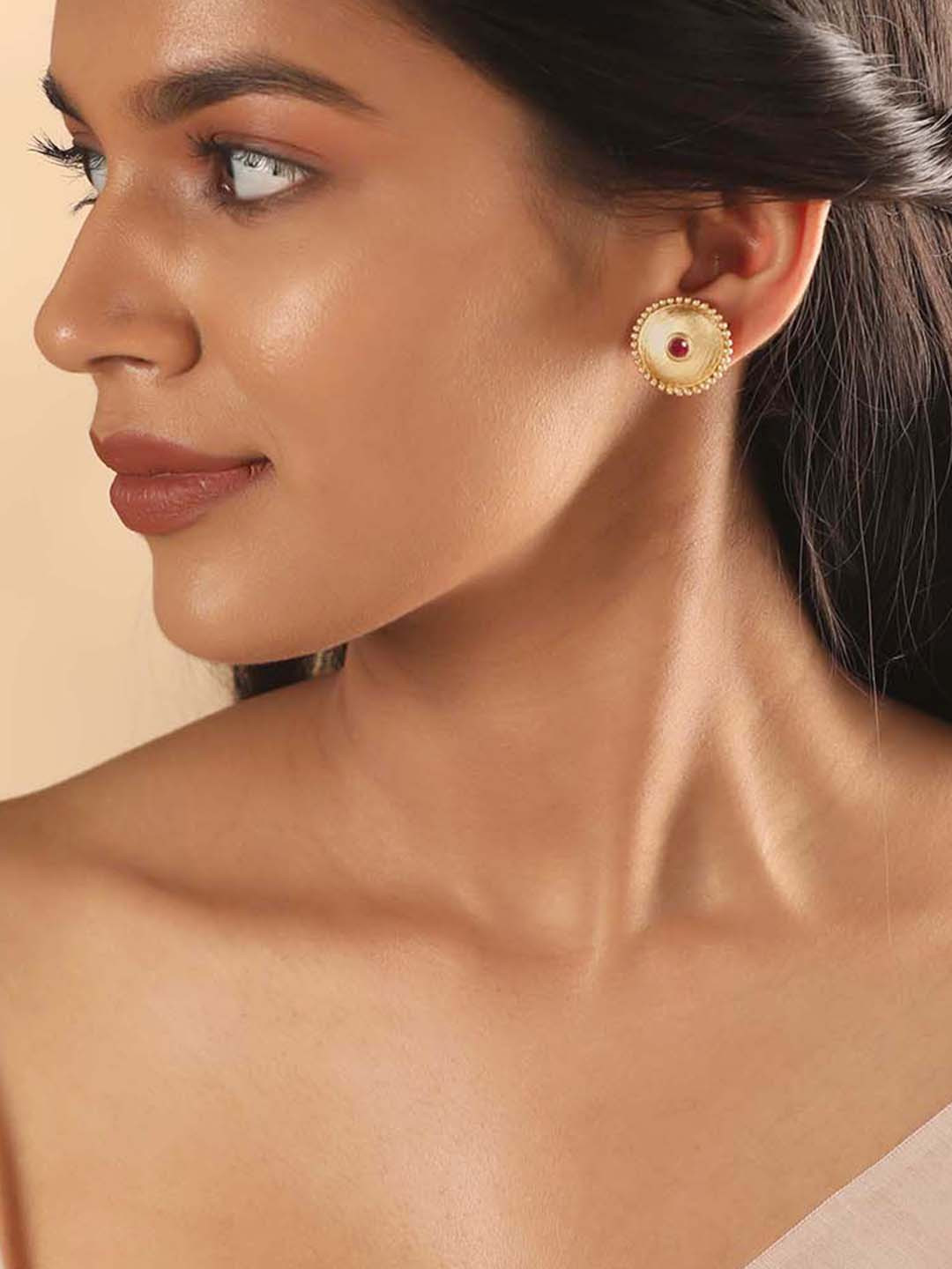 

Rubans Gold-Plated Geometric Studs Earrings