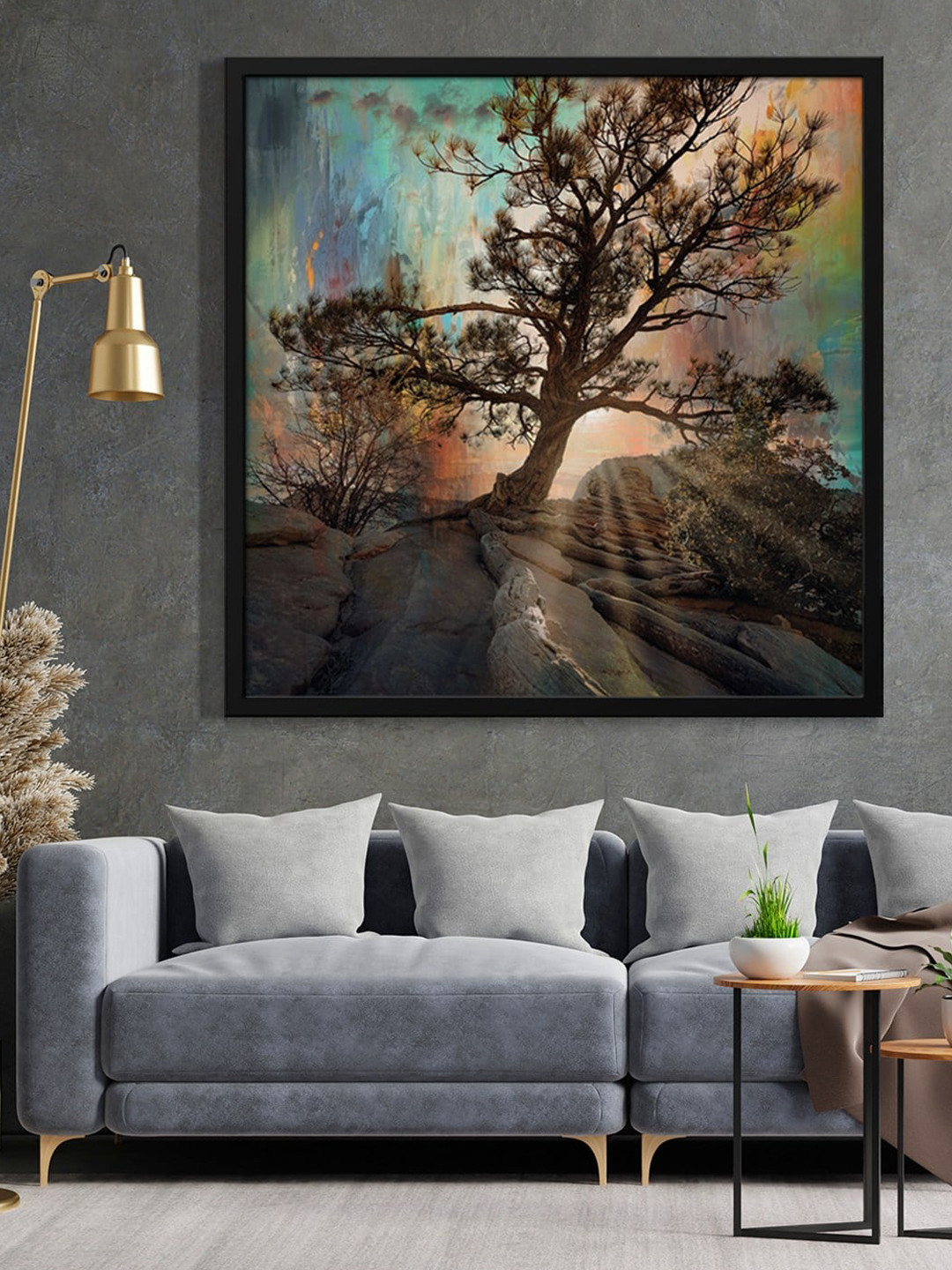 

999Store Brown Printed Framed Wall Art