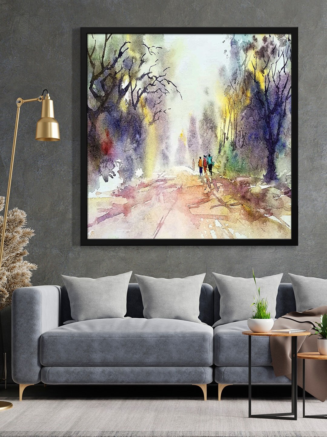 

999Store Blue & Pink Painting Framed Wall Art