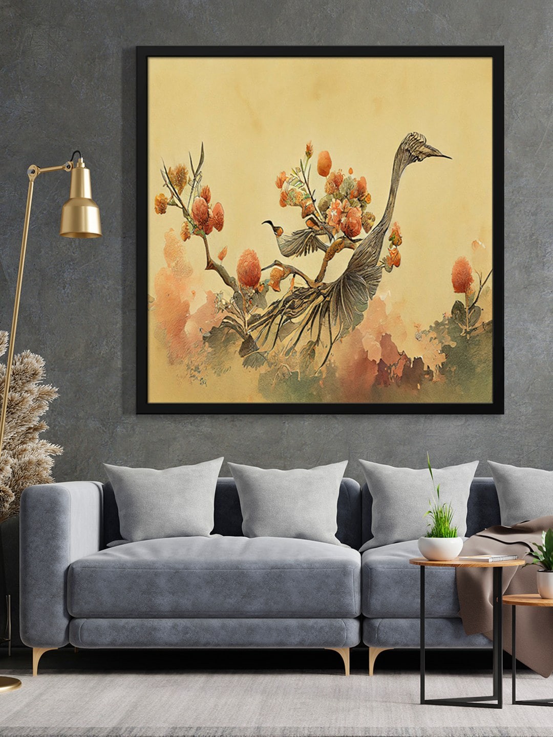 

999Store Yellow & Black Painting Framed Wall Art
