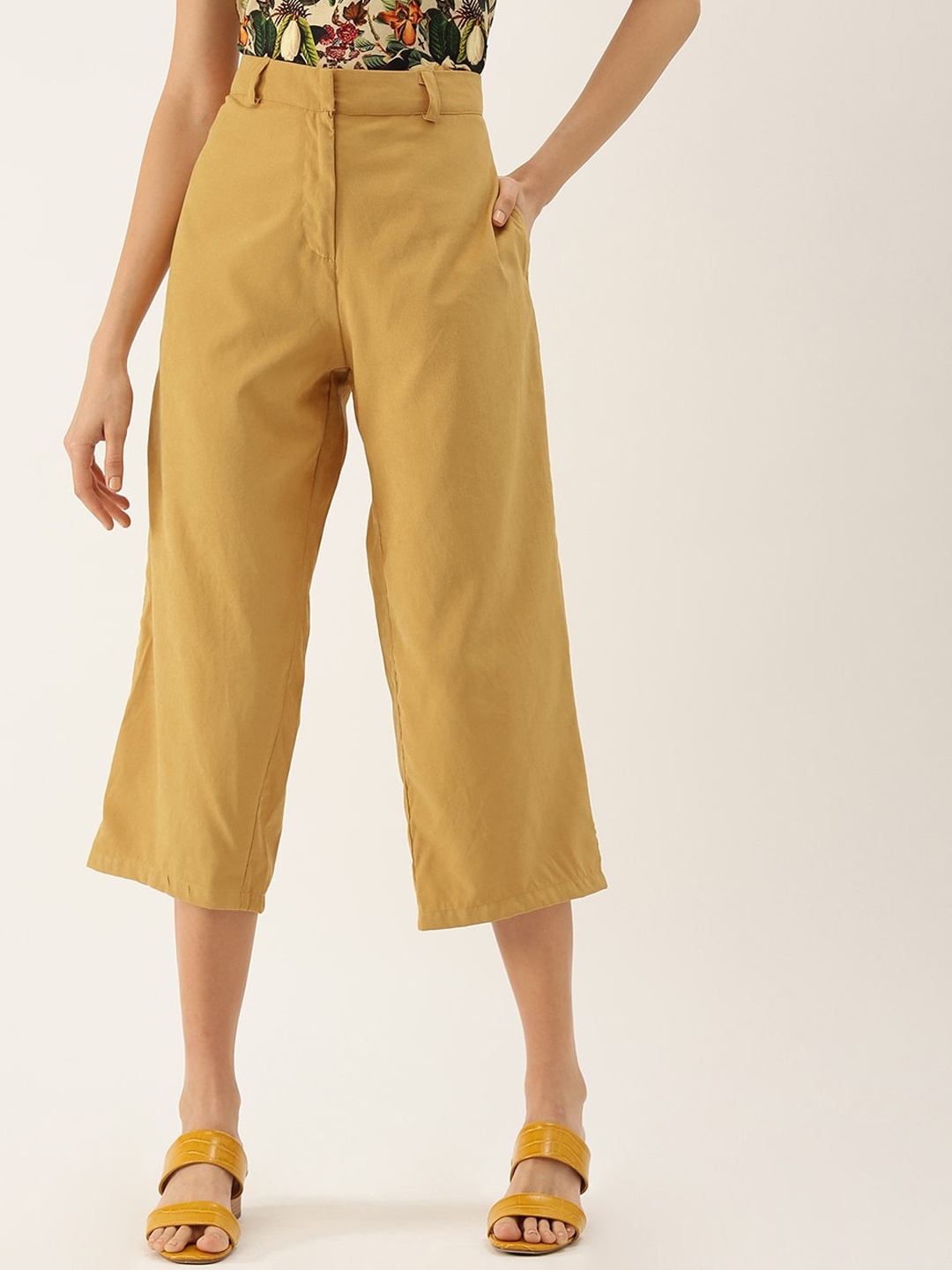 

Mast & Harbour Women Mustard Yellow Culottes Trousers