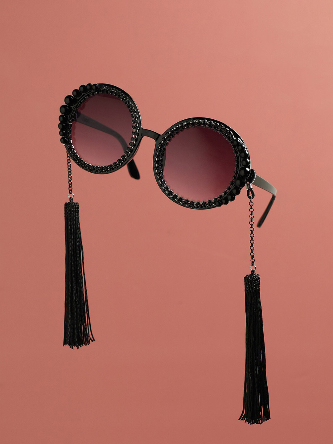 

HAUTE SAUCE by Campus Sutra Women Full Rim Round Sunglasses AW23_SOHISG9008, Black