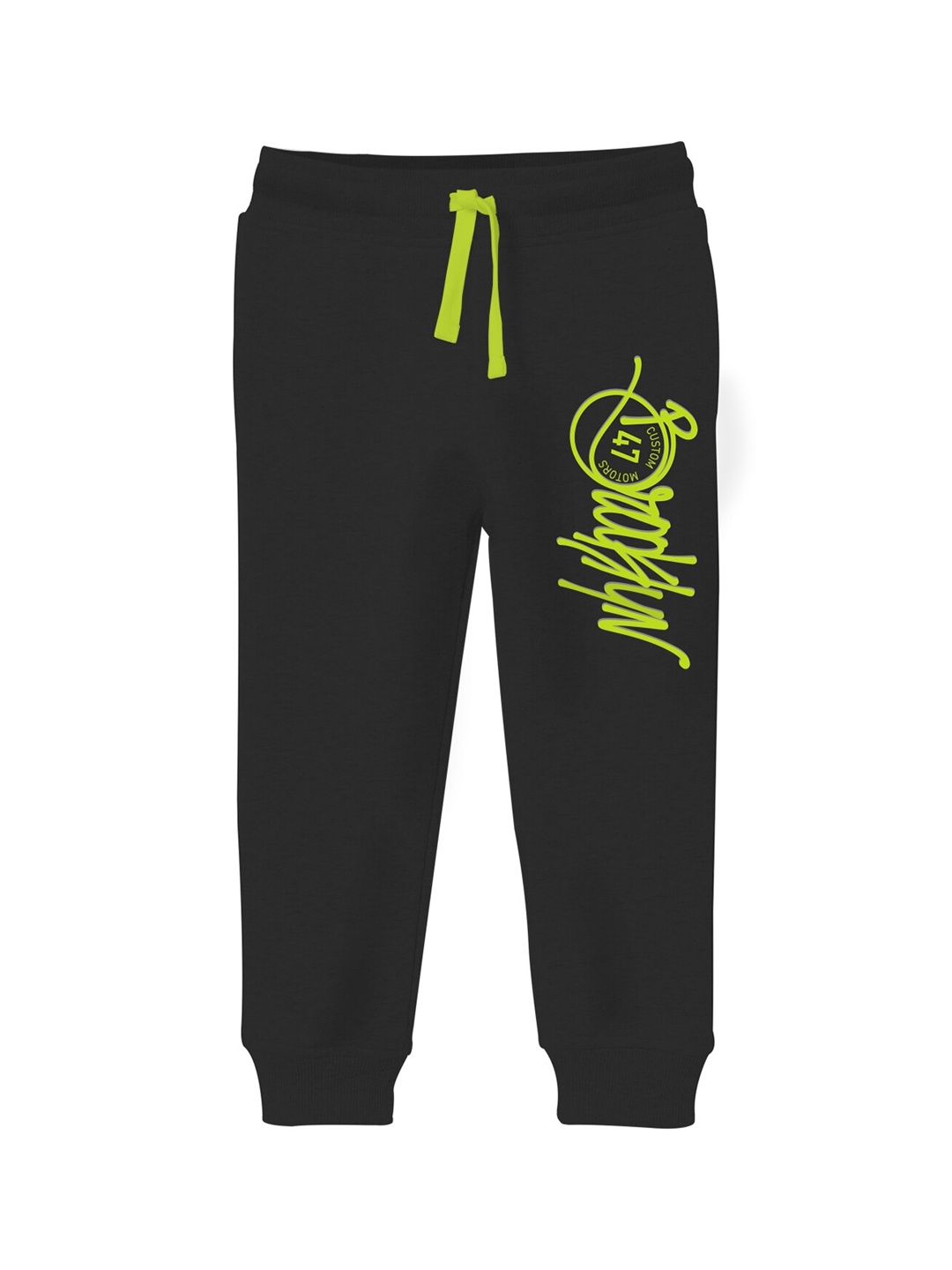 

x2o Boys Typography Printed Cotton Joggers, Black