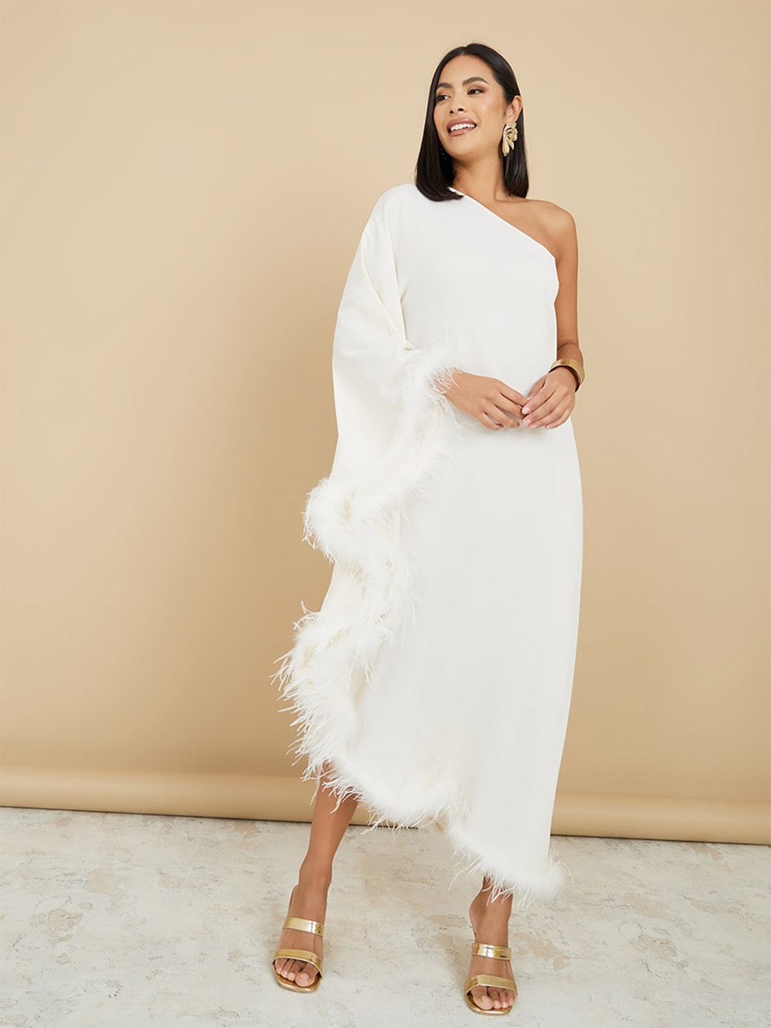 

Styli Flared Sleeves A-Line Maxi Dress, White