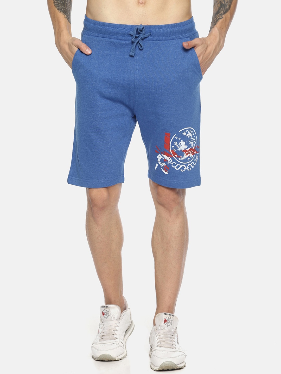

Masculino Latino Men Graphic Printed Rapid-Dry Cotton Sports Shorts, Blue
