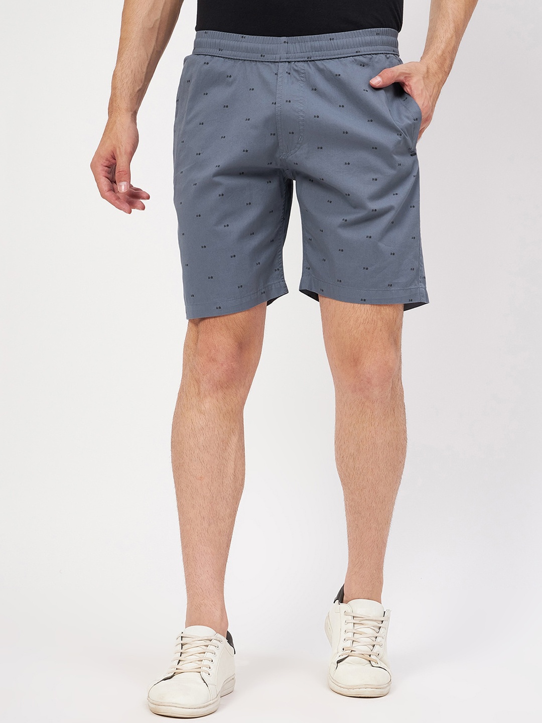 

Okane Men Conversational Printed Shorts, Blue