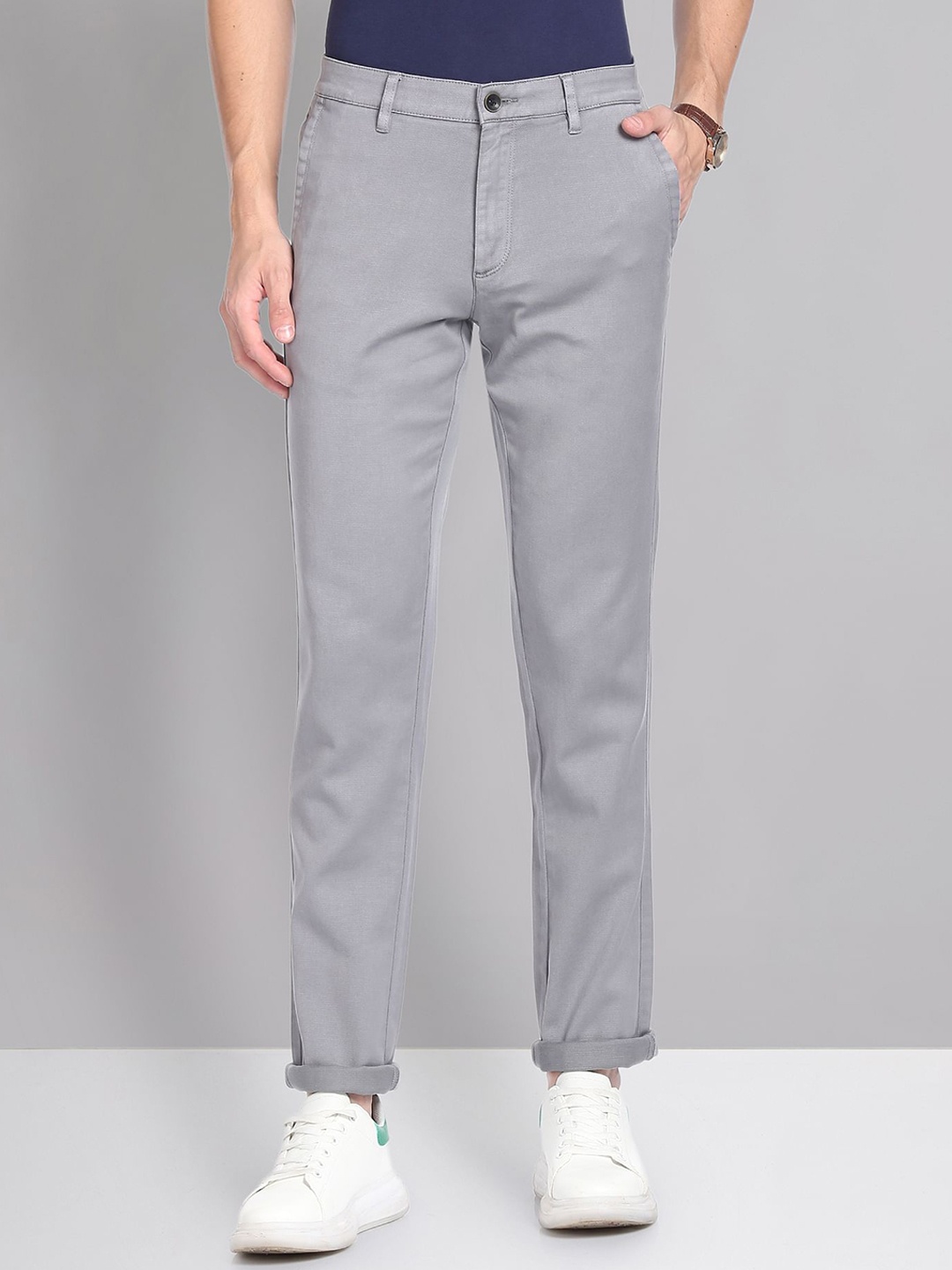 

AD By Arvind Smart Flex Slim Fit Chinos, Grey