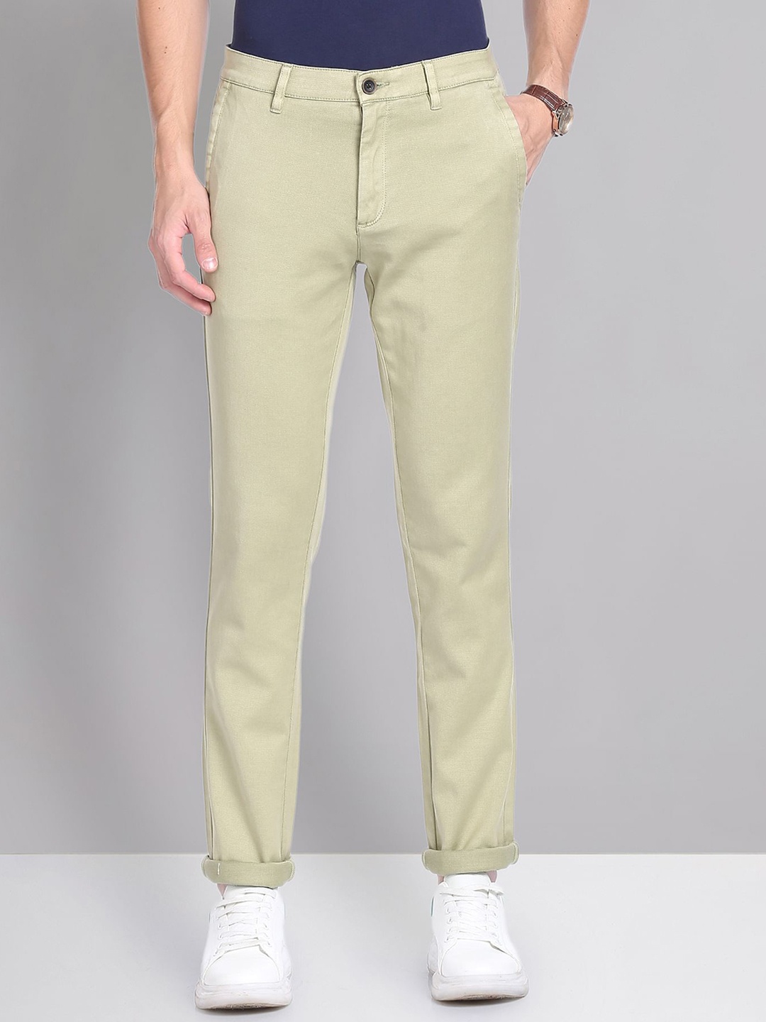 

AD By Arvind Smart Flex Slim Fit Chinos, Green