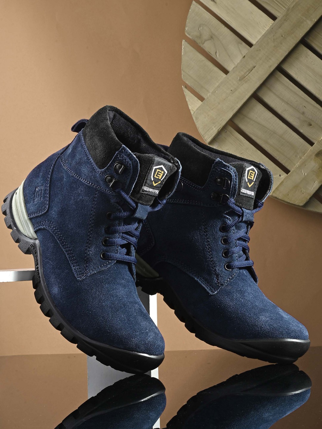 

Eego Italy Men Mid-Top Biker Boots, Blue