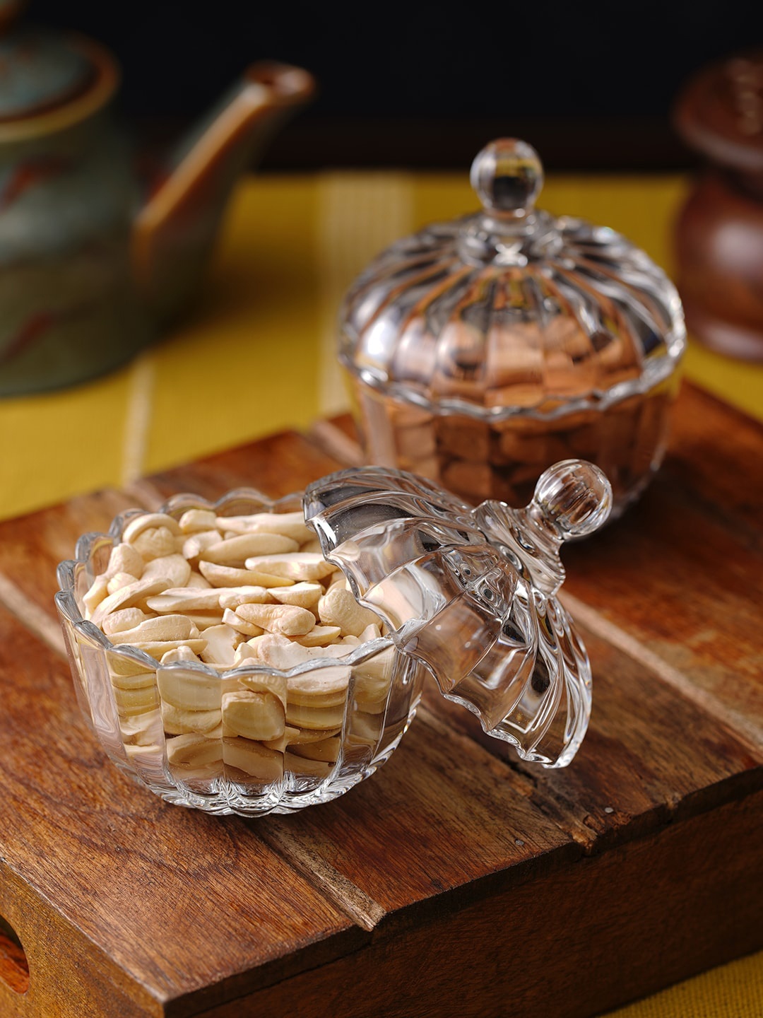 

ceradeco Transparent 2 Pieces Candy & Dry Fruit Jar Set