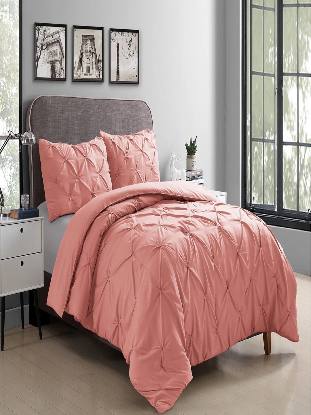 

THE WHITE MOSS Peach-Coloured Microfiber AC Room 600 GSM Single Bed Comforter