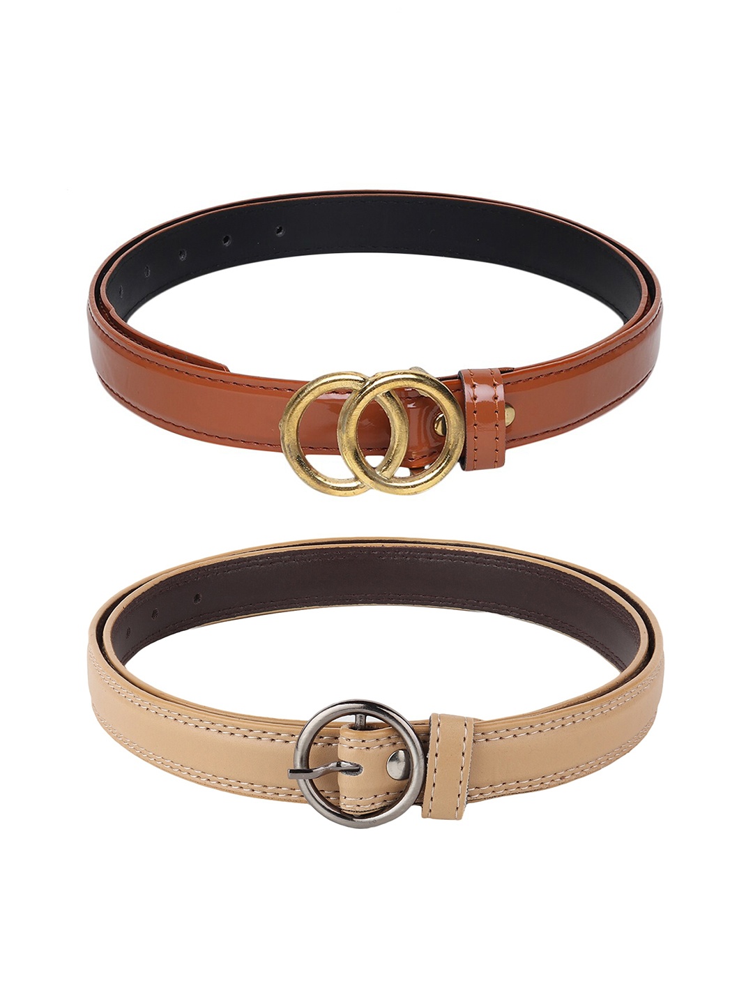 

Swiss Design Women Set of 2 Belt, Brown