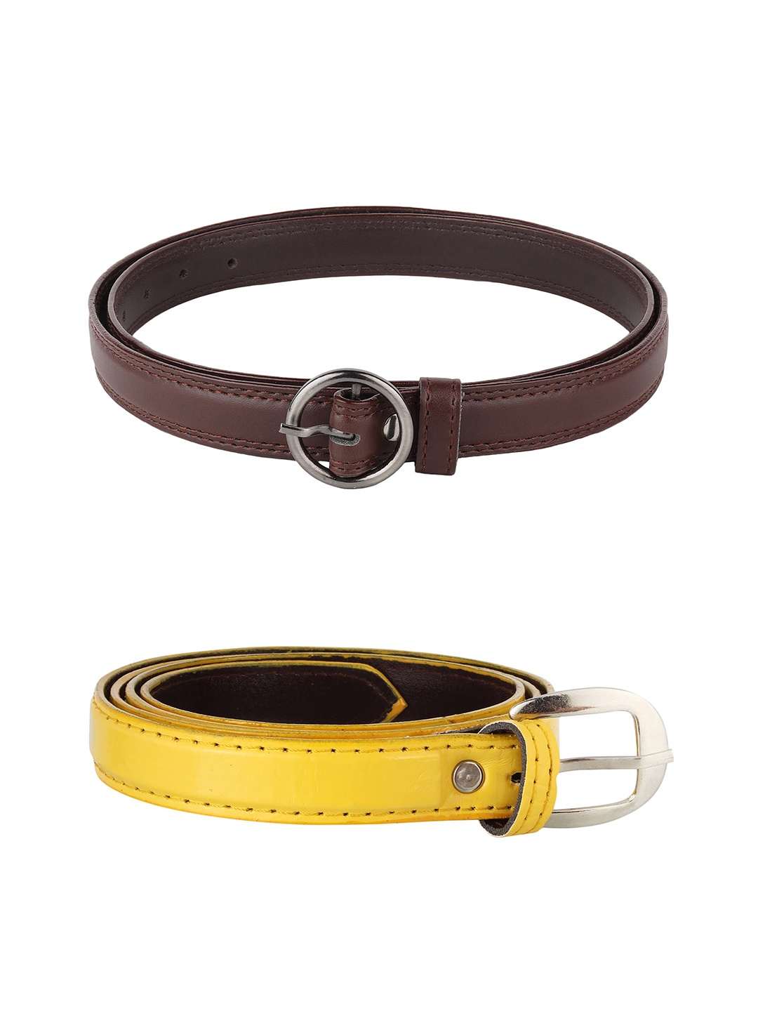 

Swiss Design Women Set of 2 Belt, Brown